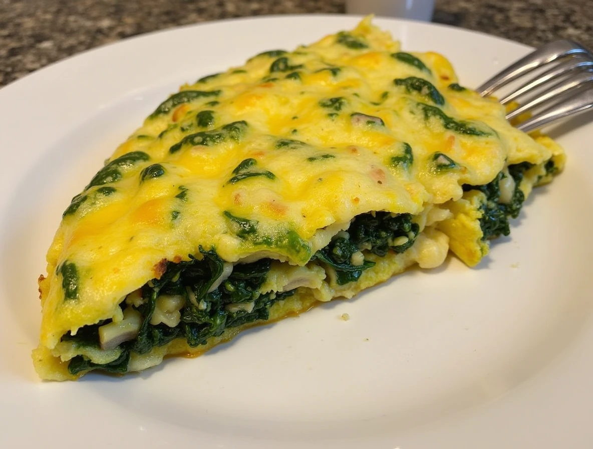 Cheesy Spinach and Mushroom Omelette for a Healthy Breakfast Cheesy Spinach and Mushroom Omelette for a Healthy Breakfast img 5