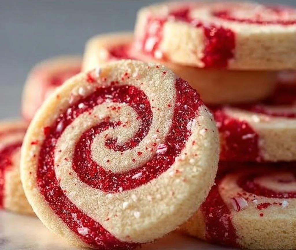 Candy Cane Swirl Pinwheel Cookies pinwheel cookies Candy Cane Swirl Pinwheel Cookies