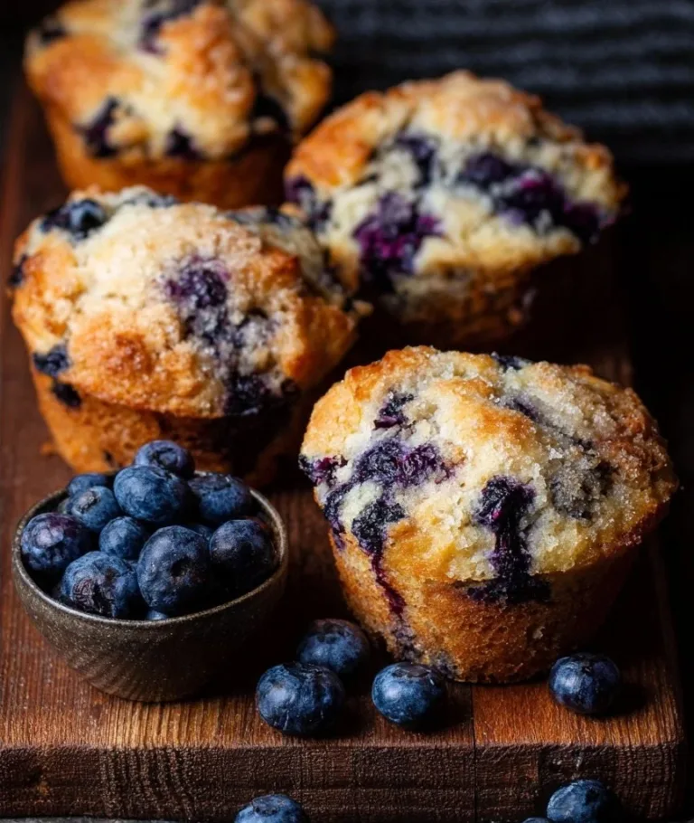 Bakery Style Blueberry Muffins blueberry muffins Freshly baked bakery style blueberry muffins on a plate