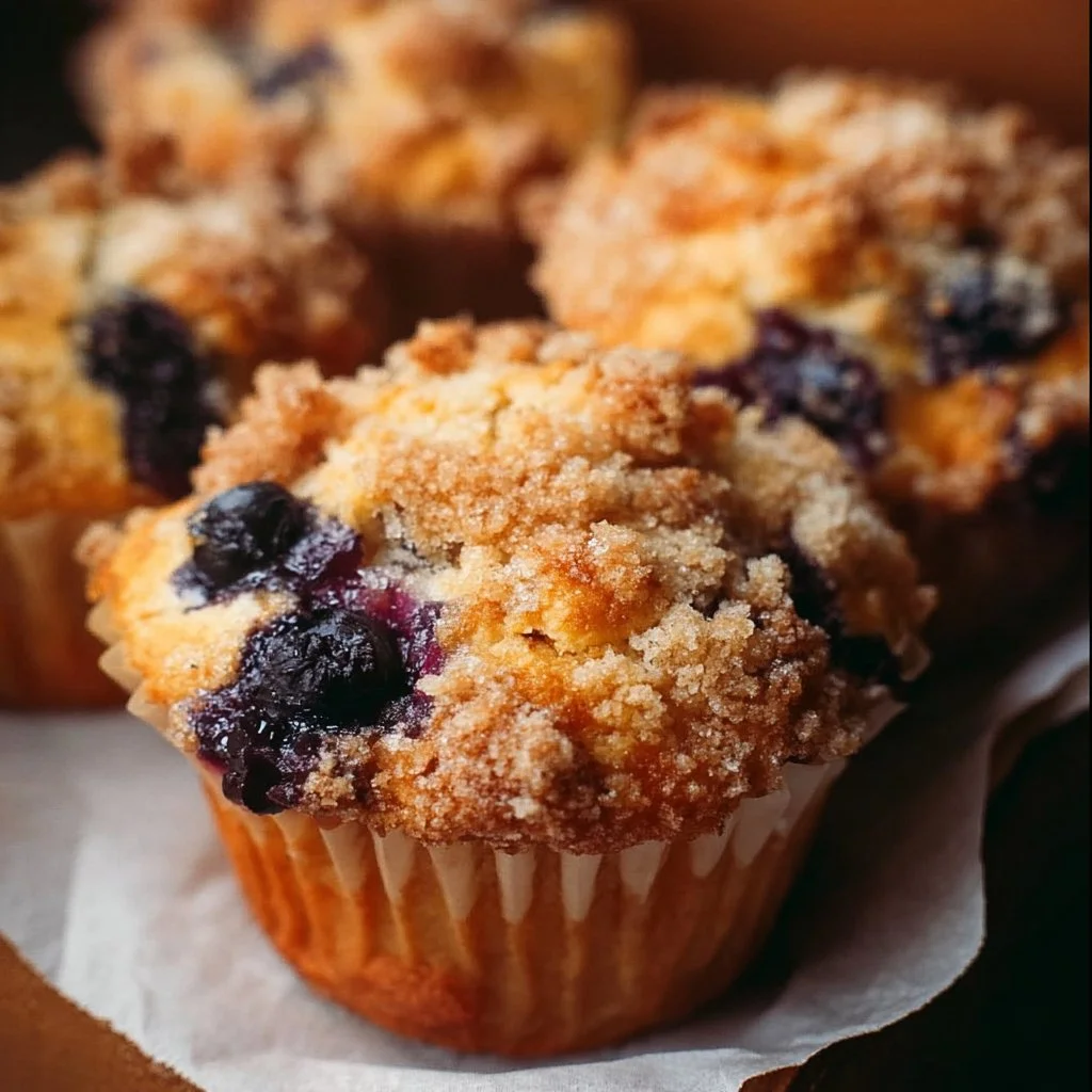 Blueberry Streusel Muffins blueberry muffins Freshly baked blueberry streusel muffins with a crunchy topping
