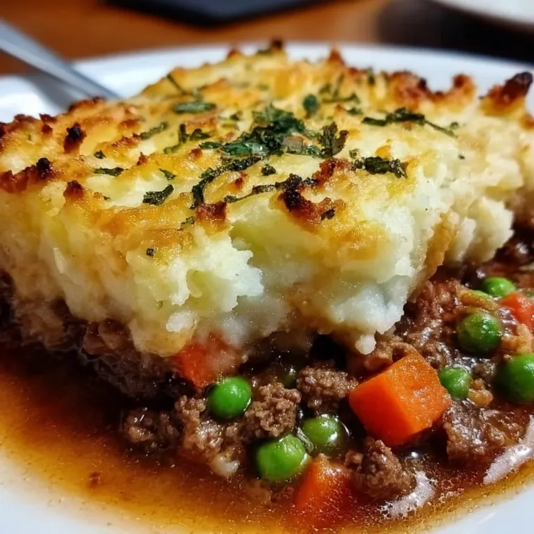 Easy Shepherd's Pie Casserole topped with mashed potatoes and ground meat