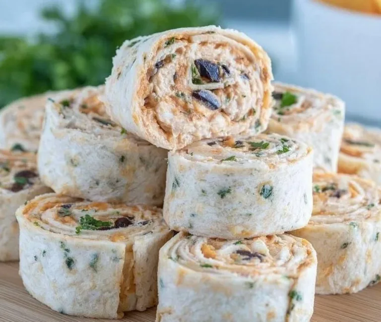 Plate of Taco Pinwheels appetizer rolled with colorful fillings