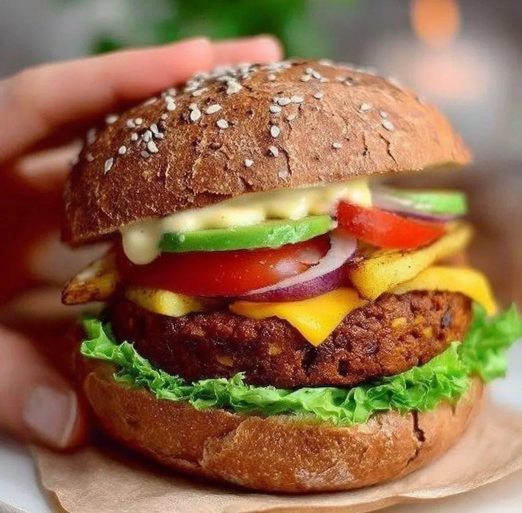 Hearty Vegan Black Bean Burger black bean burger Hearty Vegan Black Bean Burger