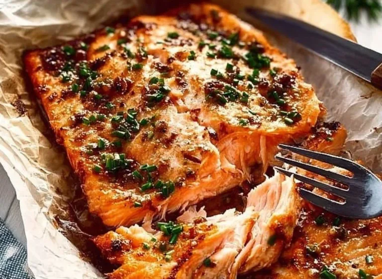 Marinated salmon fillets ready for grilling with fresh herbs and spices.