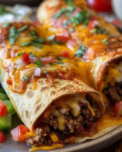 Delicious beef and cheese chimichangas served on a plate