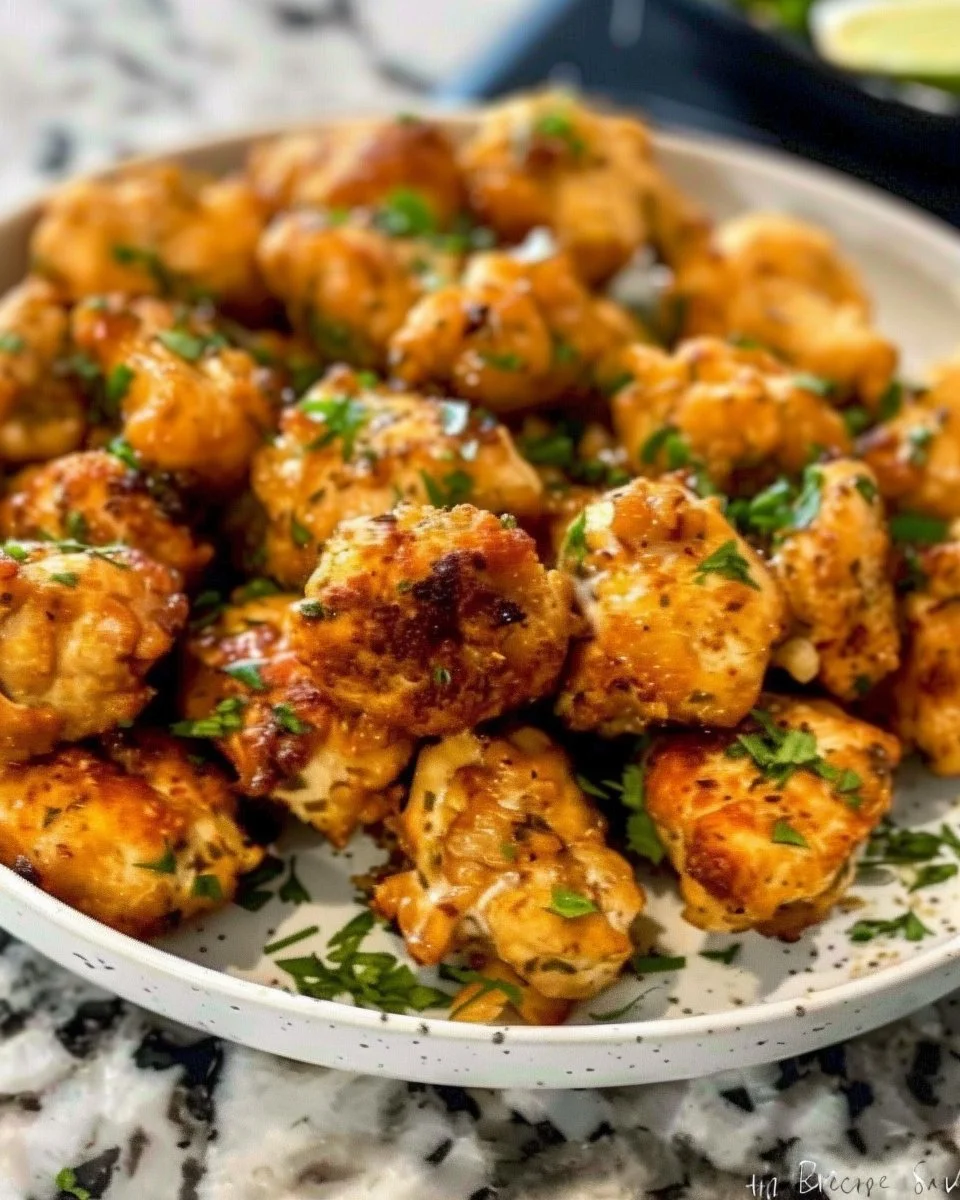 Garlic Butter Chicken Bites Garlic Butter Chicken Delicious Garlic Butter Chicken Bites served on a plate