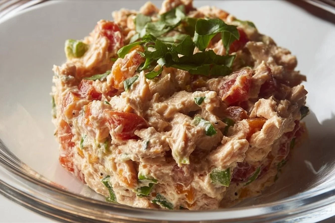 Buffalo Tuna Salad Tuna Salad Buffalo Tuna Salad in a bowl garnished with celery and green onions
