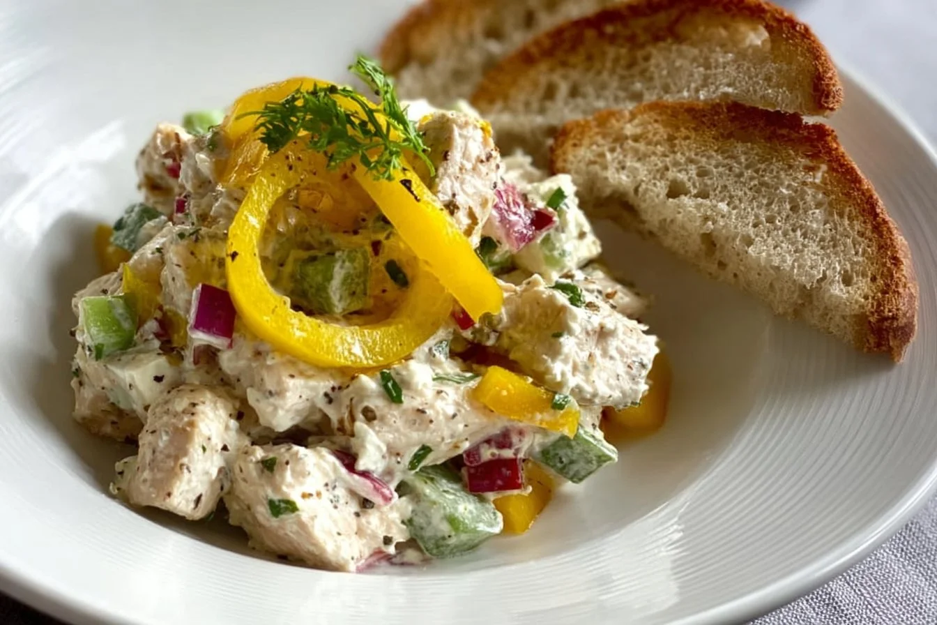 Cottage Cheese Chicken Salad with Banana Peppers chicken salad Cottage Cheese Chicken Salad with Banana Peppers