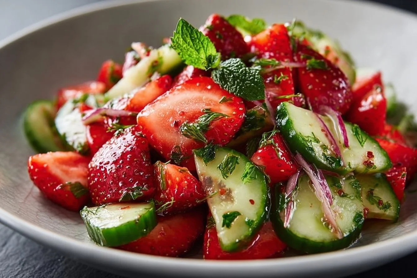 Cucumber Strawberry Salad Cucumber Strawberry Salad Cucumber Strawberry Salad with fresh ingredients in a bowl