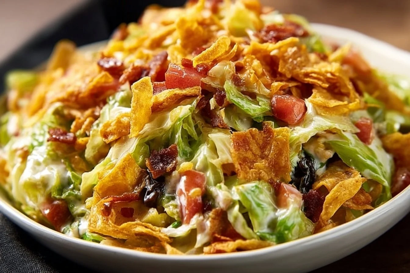 Frito Cowboy Cabbage Frito Cowboy Cabbage Delicious Frito Cowboy Cabbage served in a bowl with colorful toppings