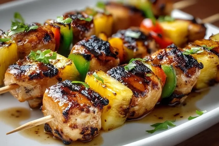 Pineapple Chicken Kabobs – A Tropical Grilling Adventure Pineapple Chicken Kabobs Tropical Pineapple Chicken Kabobs on the grill, a delicious summer recipe.