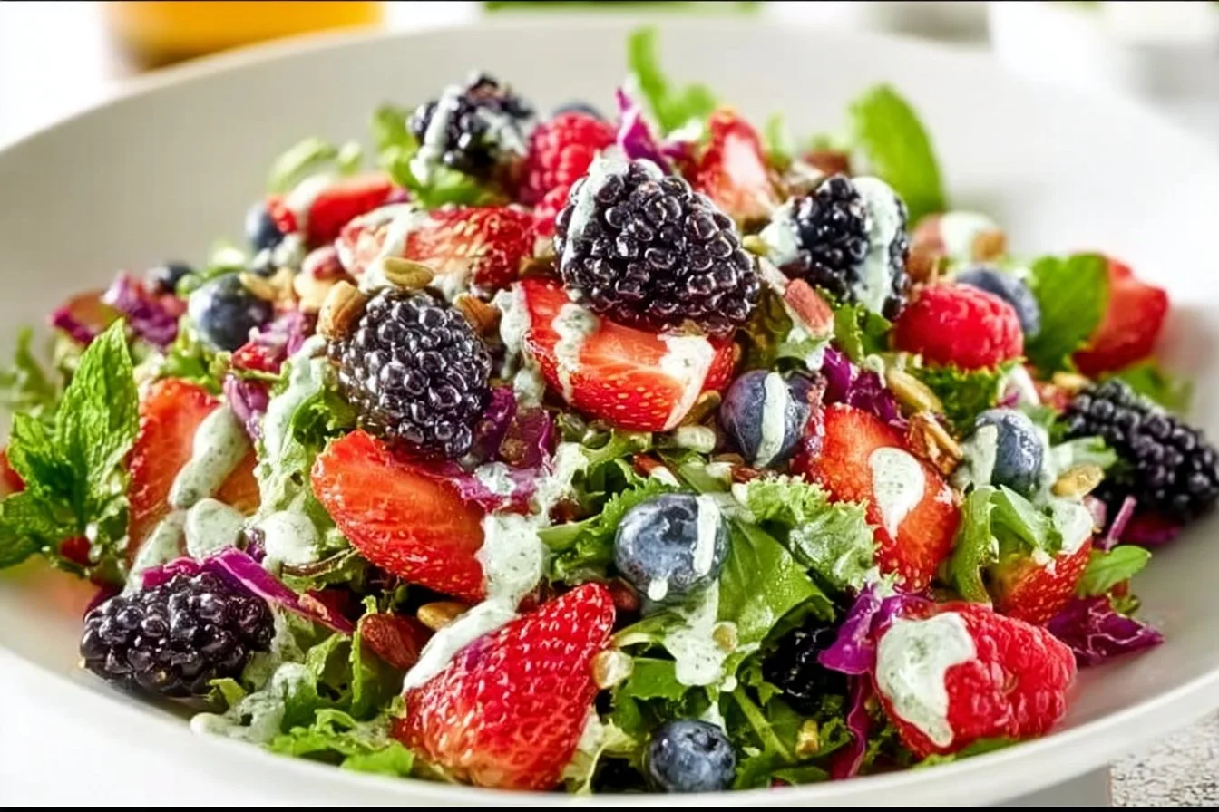 Superfood Berry Salad with Creamy Lemon Herb Dressing berry salad Superfood Berry Salad with Creamy Lemon Herb Dressing
