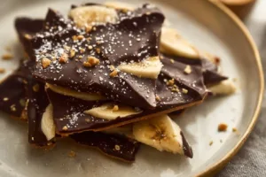 Viral Chocolate Banana Bark made with rich chocolate and fresh bananas