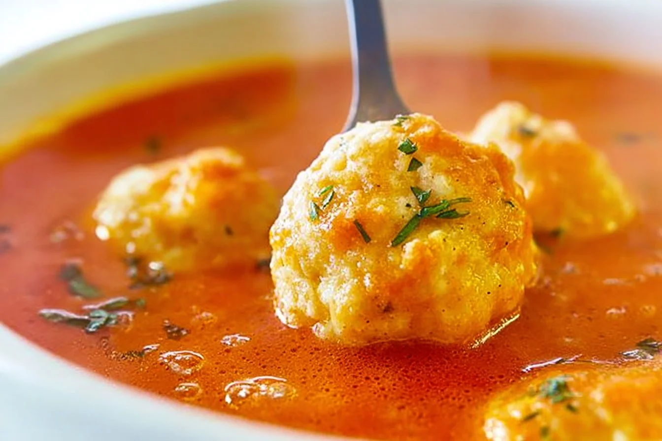 Wholesome Tomato Soup with Cheddar Bay Dumplings