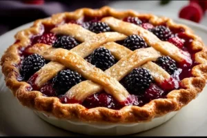 Delicious homemade Black Raspberry Pie with fresh black raspberries