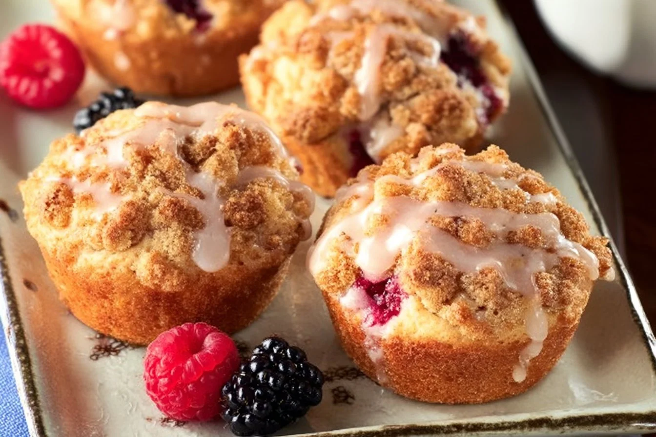 Blackberry Raspberry Coffee Cake Muffins