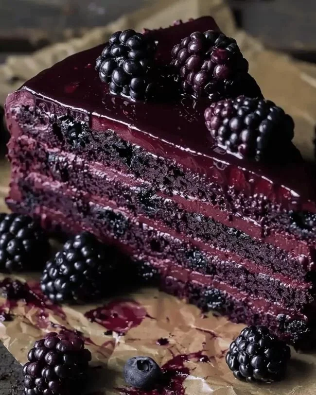 Dark Chocolate Blackberry Cake Recipe