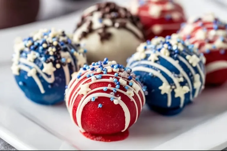 Delicious Patriotic Oreo Balls decorated for festive celebrations.