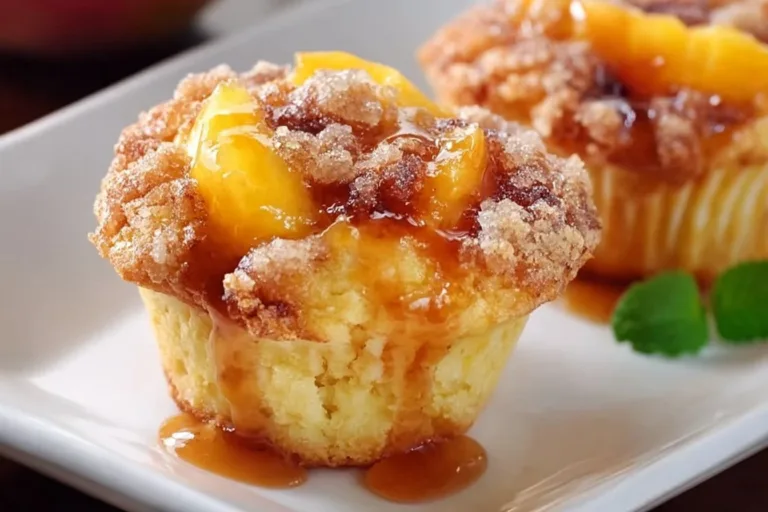 Peach Cobbler Muffins coffee cake muffins Delicious homemade peach cobbler muffins with fresh peaches and crumbly topping