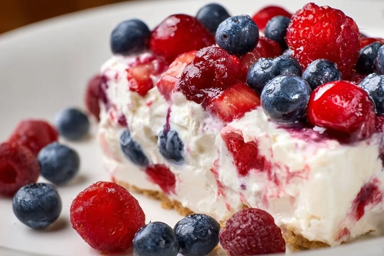 Red White and Blue Cheesecake Salad