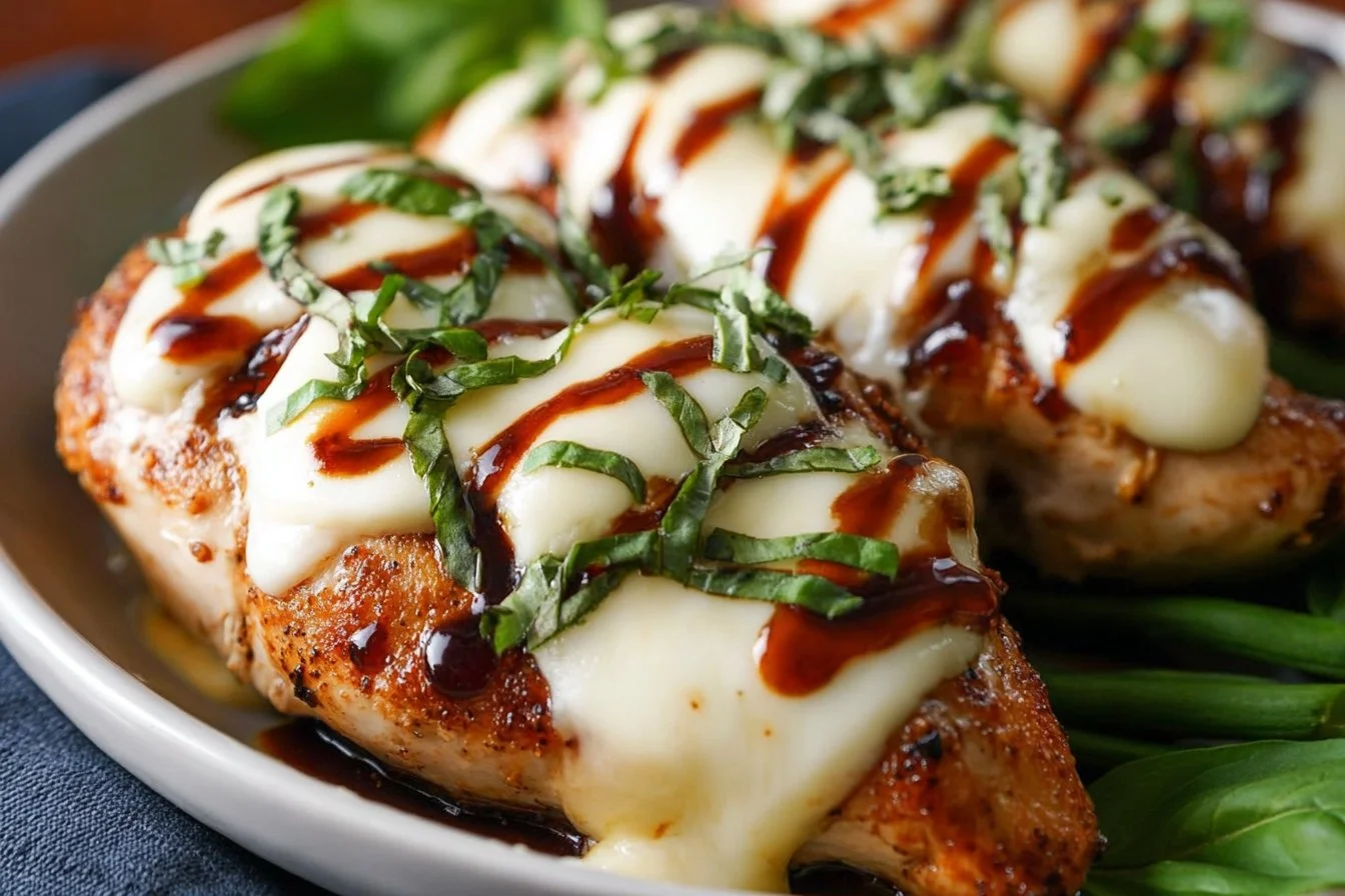 Balsamic Baked Chicken Breast with Mozzarella Cheese