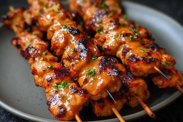 Bang Bang Chicken Skewers Firecracker Chicken Bang Bang Chicken Skewers on a grill with vibrant sauces and spices