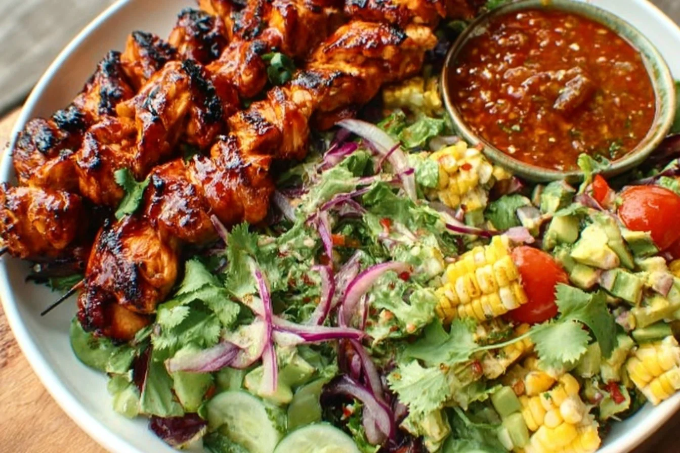 BBQ Chicken Skewer Salad BBQ chicken salad BBQ Chicken Skewer Salad