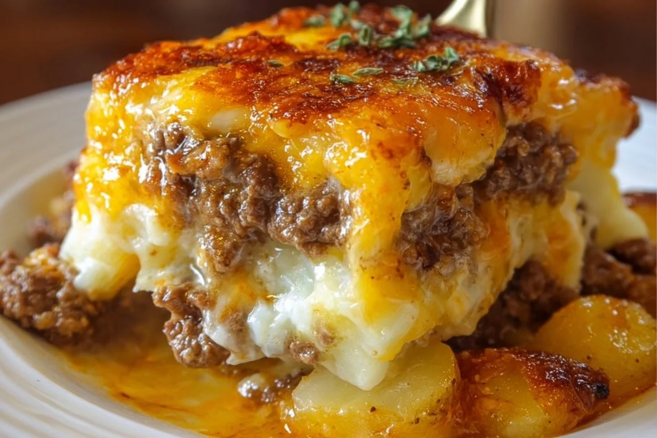 Cheesy Hamburger Potato Casserole
