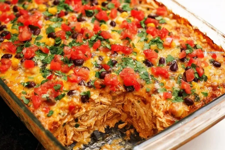 Chicken Burrito Casserole Firecracker Chicken Delicious Chicken Burrito Casserole baked with cheese and chicken