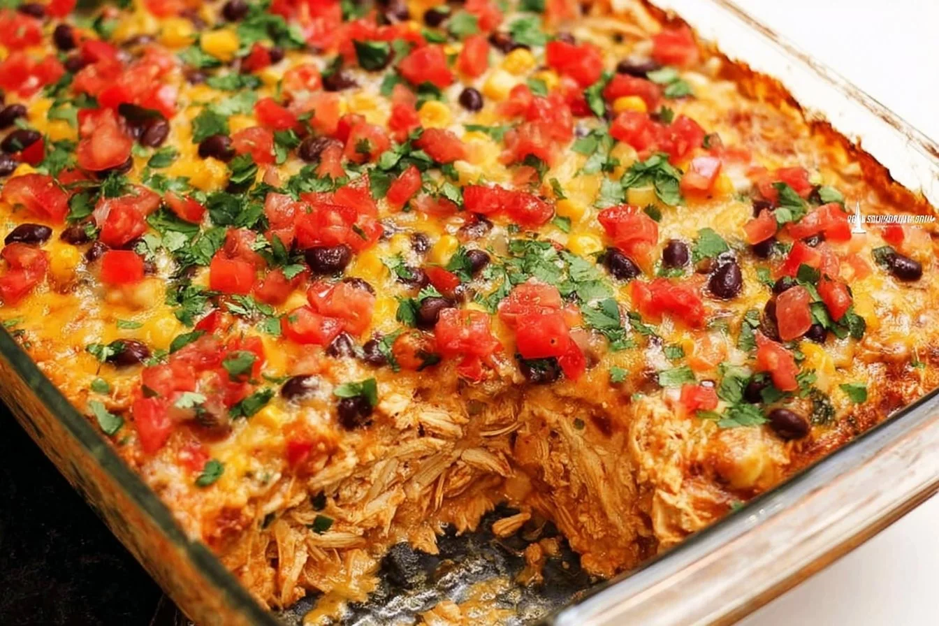Chicken Burrito Casserole Chicken Burrito Delicious Chicken Burrito Casserole baked with cheese and chicken
