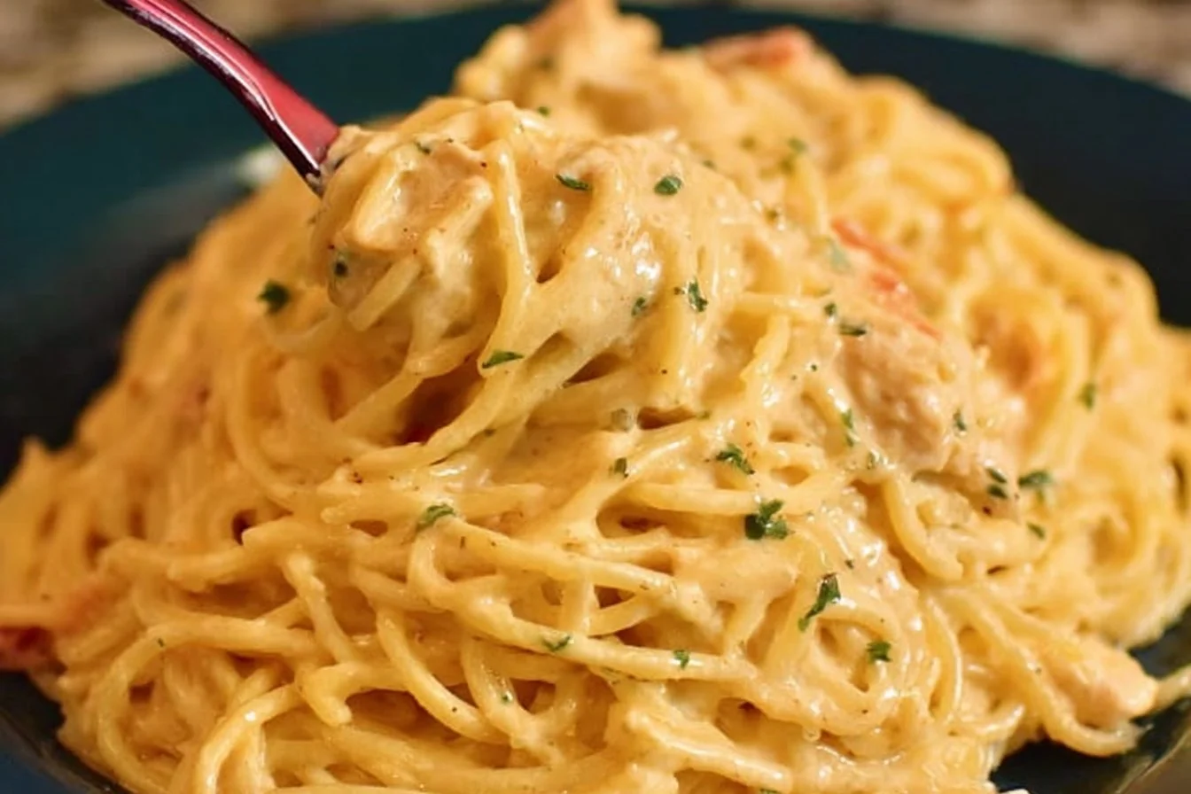 Crock Pot Cheesy Chicken Spaghetti cheesy chicken spaghetti Crock Pot Cheesy Chicken Spaghetti