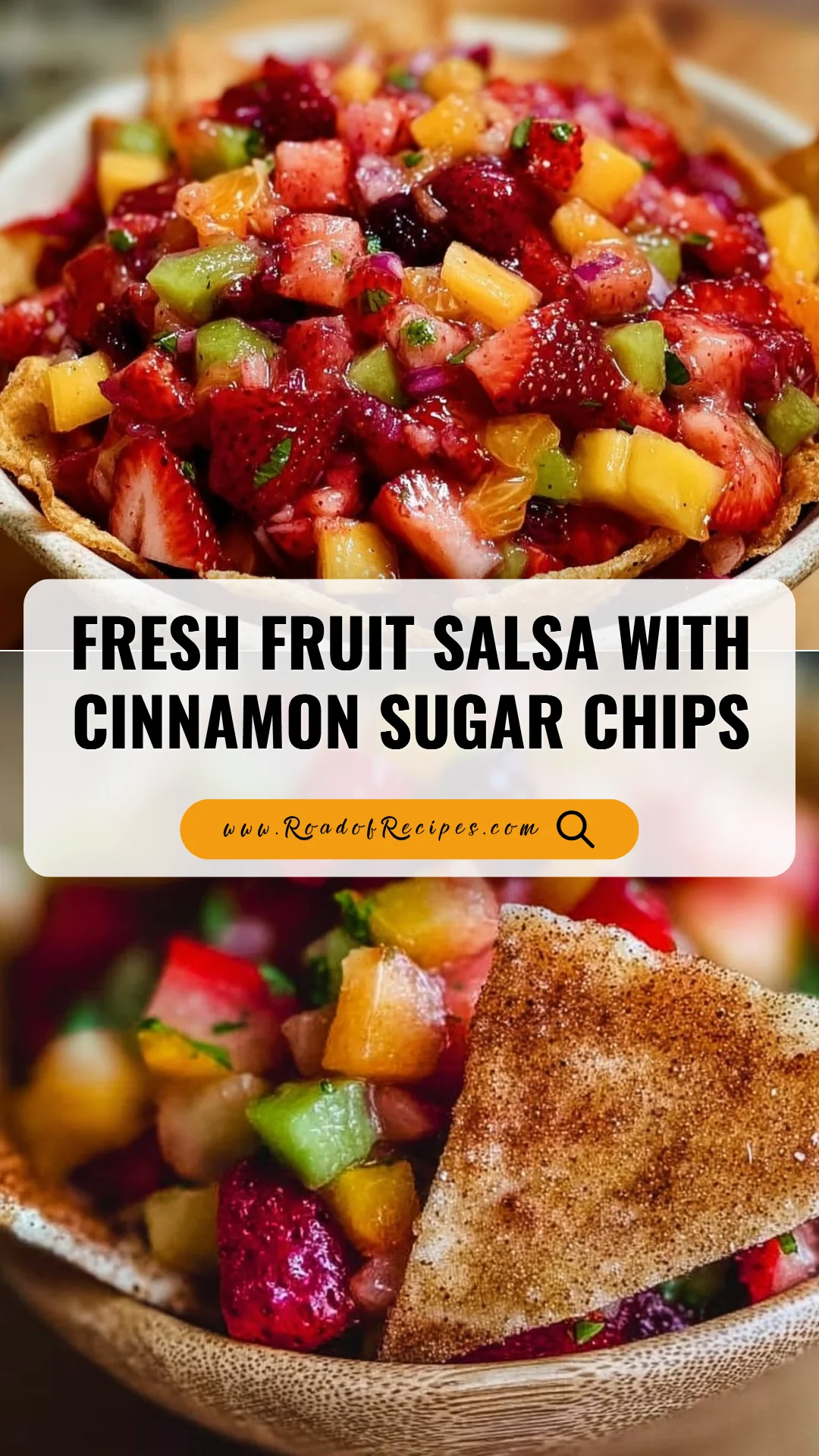 Fresh Fruit Salsa with Cinnamon Sugar Chips
