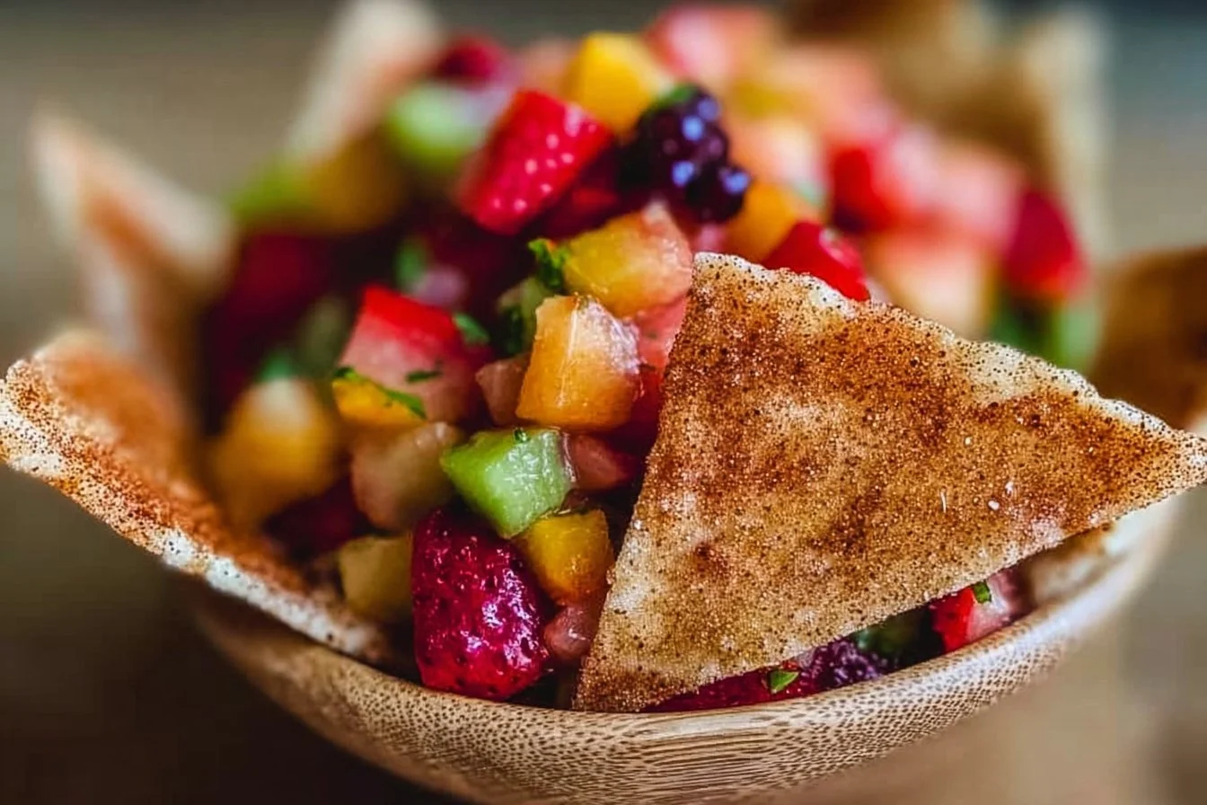 Fresh Fruit Salsa with Cinnamon Sugar Chips