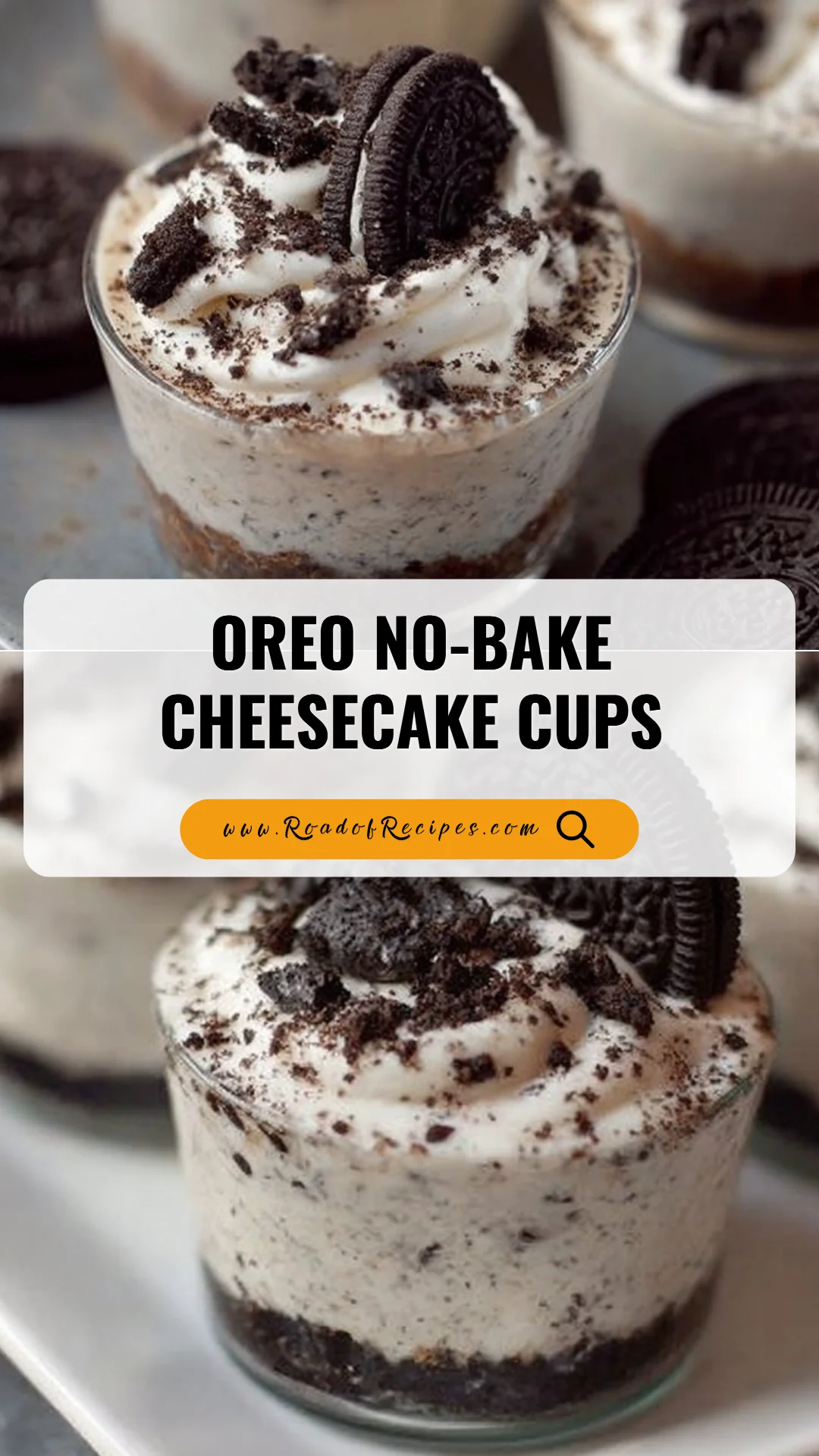 Oreo No-Bake Cheesecake Cups cheesecake cups Oreo No-Bake Cheesecake Cups