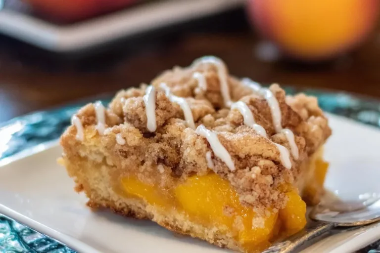Peach Pie Crumble Bars key lime pie Delicious Peach Pie Crumble Bars with a buttery crumble topping