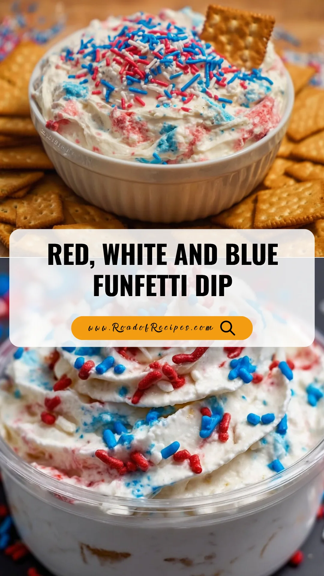 Red, White and Blue Funfetti Dip Funfetti Dip Red, White and Blue Funfetti Dip