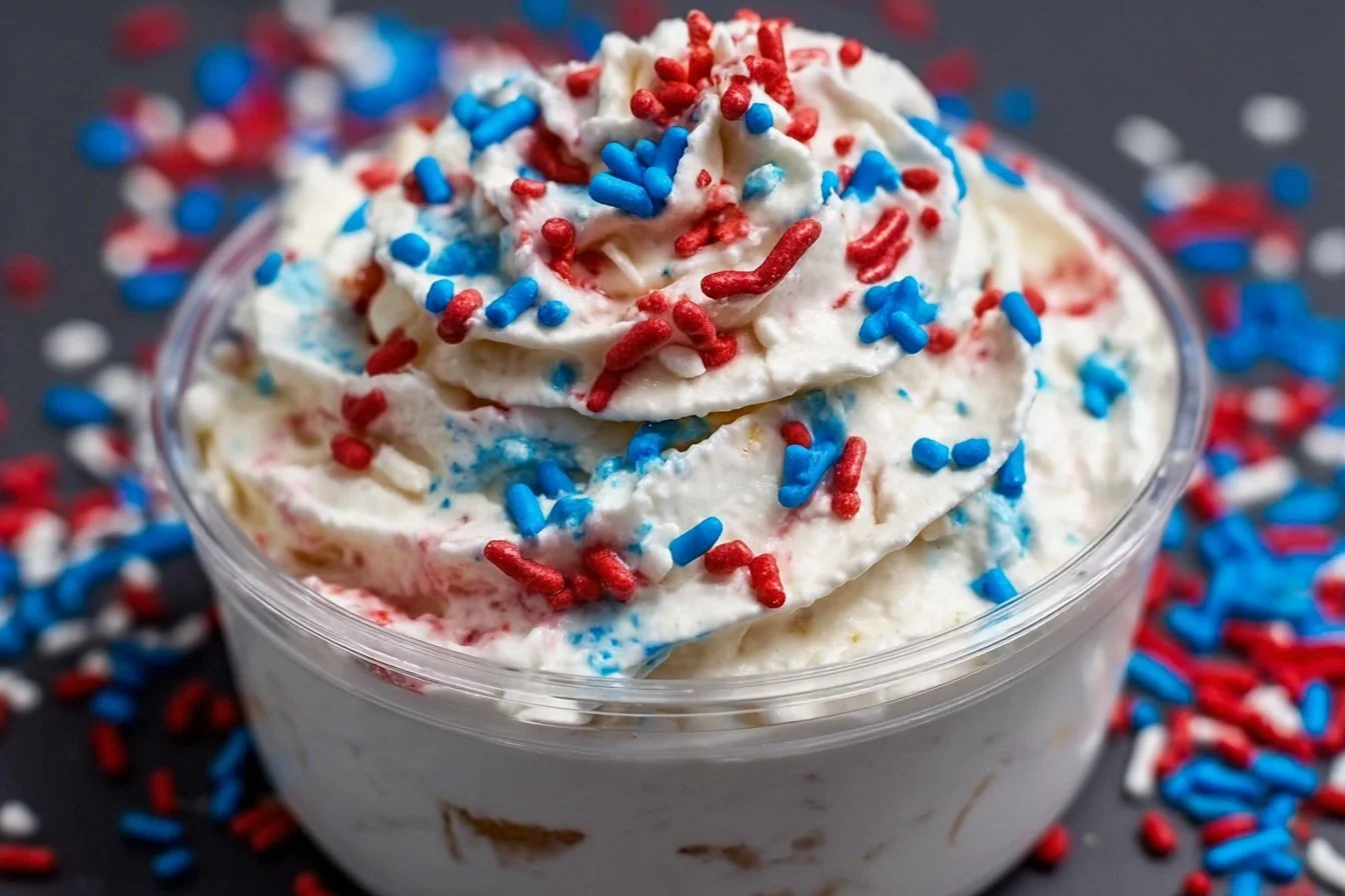 Red, White and Blue Funfetti Dip Funfetti Dip Red, White and Blue Funfetti Dip