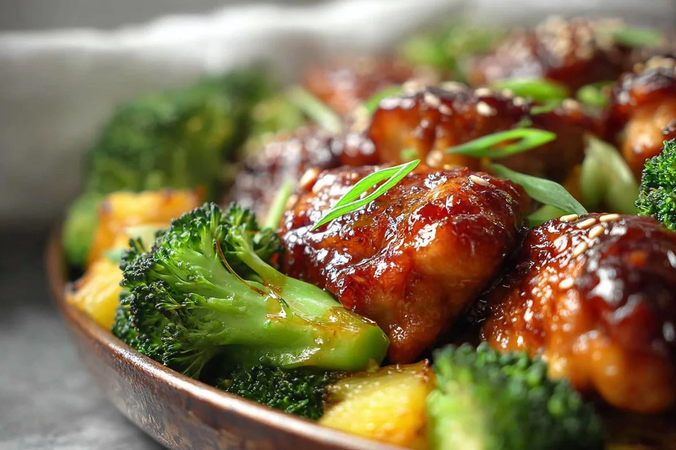 Sweet Sheet Pan Pineapple Chicken and Broccoli pineapple chicken Sweet Sheet Pan Pineapple Chicken and Broccoli - thegirlskitchen