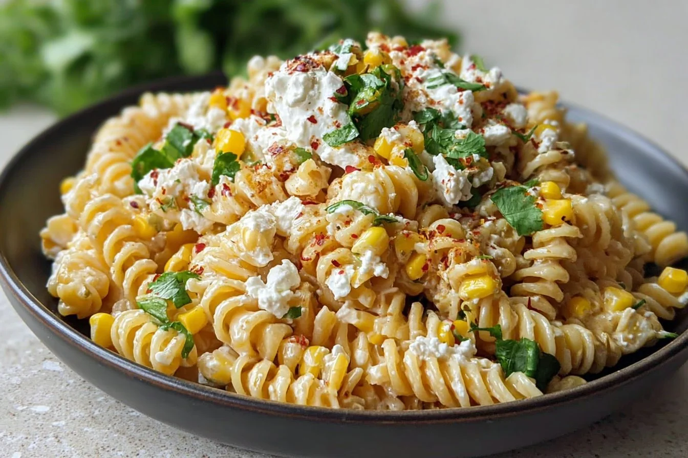 Tasty Elote Pasta Salad with Greek Yogurt elote pasta salad Tasty Elote Pasta Salad with Greek Yogurt - Moana's Kitchen