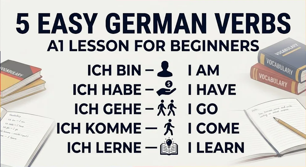5 Easy German Verbs for Beginners: A1 Lesson 5 easy German verbs pdf