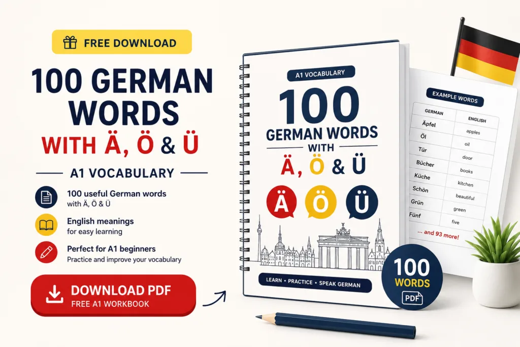 100 German Words with Ä, Ö & Ü: A1 Vocabulary German Words 100 German Words with Ä, Ö & Ü: A1 Vocabulary pdf download